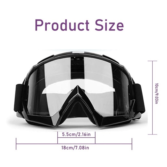 Black Motorcycle Goggles - Picture 2 of 11